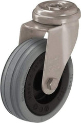 Blickle - 3" Diam x 63/64" Wide x 3-27/32" OAH Stem Mount Swivel Caster - Solid Rubber, 132 Lb Capacity, Plain Bore Bearing, Square Stem - Benchmark Tooling