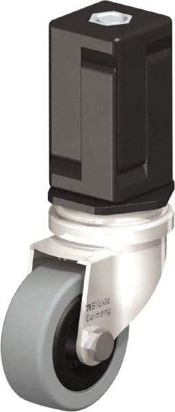 Blickle - 2" Diam x 45/64" Wide x 2-13/16" OAH Stem Mount Swivel Caster - Solid Rubber, 88 Lb Capacity, Plain Bore Bearing, Square Stem - Benchmark Tooling