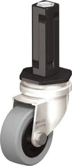 Blickle - 2" Diam x 45/64" Wide x 2-13/16" OAH Stem Mount Swivel Caster - Solid Rubber, 88 Lb Capacity, Plain Bore Bearing, Square Stem - Benchmark Tooling