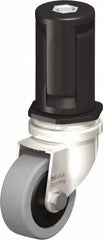 Blickle - 2" Diam x 45/64" Wide x 2-13/16" OAH Stem Mount Swivel Caster - Solid Rubber, 88 Lb Capacity, Plain Bore Bearing, Round Stem - Benchmark Tooling