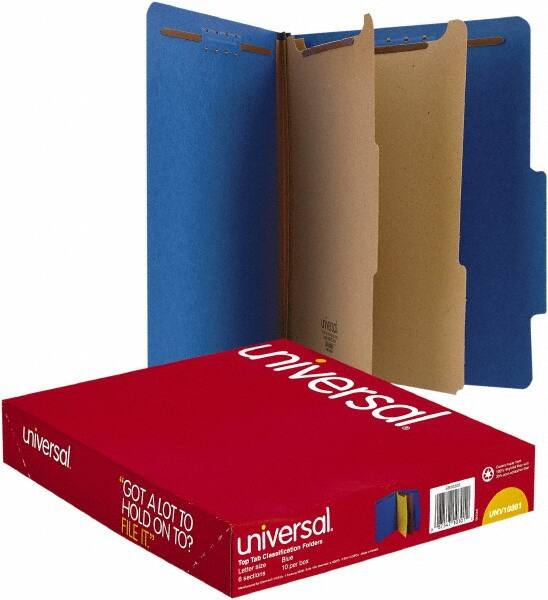 UNIVERSAL - 8-1/2 x 11", Letter Size, Cobalt Blue, Classification Folders with Top Tab Fastener - 25 Point Stock, Right of Center Tab Cut Location - Benchmark Tooling