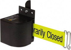 Lavi Industries - 3-1/2" High x 3-1/4" Long x 3-1/4" Wide Retractable Barrier Belt - Aluminum, Powdercoat Finish, Black, Use with Upright - Benchmark Tooling