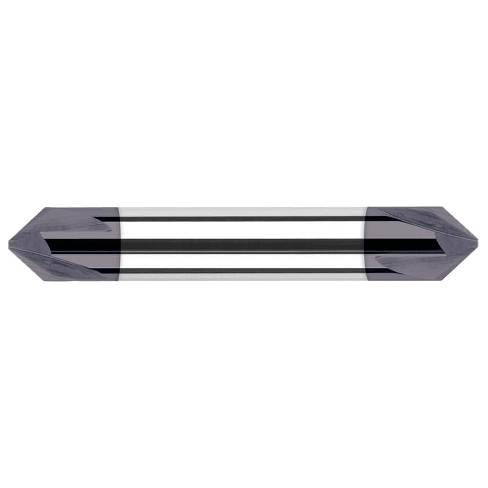 Harvey Tool - 3/8" Diam 120°/60° 3-Flute Double End Solid Carbide Chamfer Mill - Exact Industrial Supply