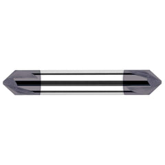 Harvey Tool - 1/2" Diam 120°/60° 4-Flute Double End Solid Carbide Chamfer Mill - Exact Industrial Supply