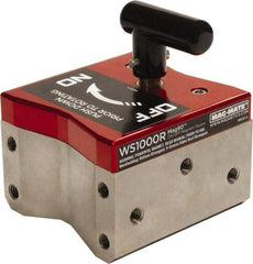 Mag-Mate - 4" Wide x 4-1/2" Deep x 3" High Rare Earth Magnetic Welding & Fabrication Square - 3/8-16 Hole Thread, 1000 Lb Average Pull Force - Benchmark Tooling