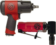 Chicago Pneumatic - Impact Wrench Air Tool Combination Kit - 90 psi, Includes 1/4" 90° Mini Angle Die Grinder - Benchmark Tooling