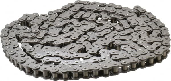 Morse - 1/2" Pitch, ANSI 40, Low Maintenance Roller Chain - Chain No. 40, 10 Ft. Long, 5/16" Roller Diam, 5/16" Roller Width - Benchmark Tooling
