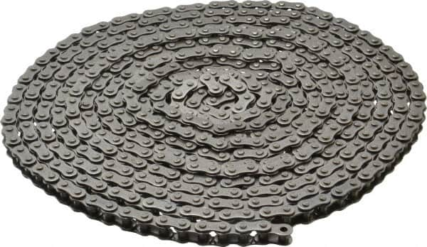 Morse - 1/4" Pitch, ANSI 25, Single Strand Roller Chain - Chain No. 25, 10 Ft. Long, 1/4" Roller Diam, 3/16" Roller Width - Benchmark Tooling