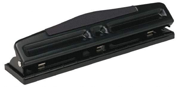 UNIVERSAL - Paper Punches Type: 12 Sheet 2 and 3-Hole Adjustable Punch Color: Black - Benchmark Tooling