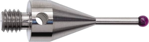 Renishaw - 0.1969 Inch Ball Diameter, Stainless Steel Stem, M4 Thread, Ruby Point Ball Tip CMM Stylus - 0.5354 Inch Working Length, 0.1378 Inch Stem Diameter, 0.689 Inch Overall Length - Benchmark Tooling