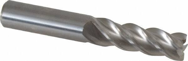 Guhring - 3/8", 1" LOC, 3/8" Shank Diam, 2-1/2" OAL, 4 Flute, Solid Carbide Square End Mill - Single End, Uncoated, Spiral Flute, 40/42° Helix, Centercutting, Right Hand Cut, Right Hand Flute, Series 3077 - Benchmark Tooling