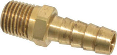 Parker - 1/4 NPT Thread Hose Barb x Male NPT Connector - 3/8" ID Hose x 0.415" OD Hose, Lead Free Brass - Benchmark Tooling