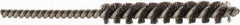 Brush Research Mfg. - 1/4" Diam Helical Stainless Steel Tube Brush - Single Spiral, 0.003" Filament Diam, 1" Brush Length, 3" OAL - Benchmark Tooling