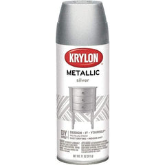 Krylon - Silver, Metallic, Aerosol Spray Paint - 15 to 20 Sq Ft per Can, 16 oz Container - Benchmark Tooling