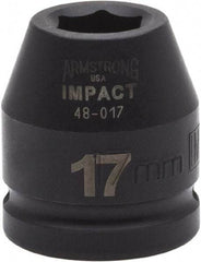 Armstrong - 3/4" Drive 17mm Standard Impact Socket - 6 Points, 1-7/8" OAL - Benchmark Tooling