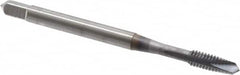 OSG - #5-40 UNC, 2 Flute, TiCN Finish, High Speed Steel Spiral Point Tap - Plug Chamfer, Right Hand Thread, 1-15/16" OAL, 5/8" Thread Length, 0.141" Shank Diam, 2B/3B Class of Fit - Exact Industrial Supply