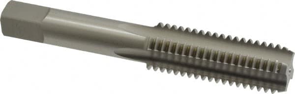 OSG - 5/8-11 UNC 3B 4 Flute Bright Finish High Speed Steel Straight Flute Standard Hand Tap - Bottoming, Left Hand Thread, 3-13/16" OAL, 1-13/16" Thread Length, H3 Limit, Oversize - Exact Industrial Supply