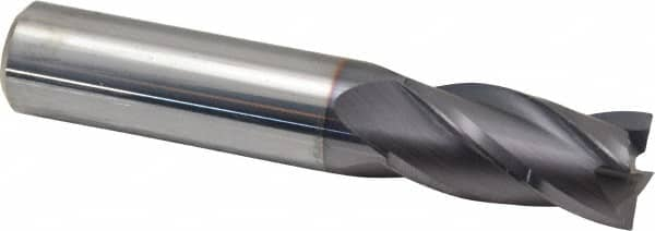 Niagara Cutter - 5/8", 4 Flute, Single End, Solid Carbide, 0.015" Corner Radius End Mill - 3-1/2" OAL, 30° Helix, Right Hand Flute, 1-1/4" LOC, Right Hand Cut - Benchmark Tooling