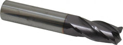 Niagara Cutter - 1/2", 4 Flute, Single End, Solid Carbide, 0.045" Corner Radius End Mill - 3" OAL, 30° Helix, Right Hand Flute, 1" LOC, Right Hand Cut - Benchmark Tooling