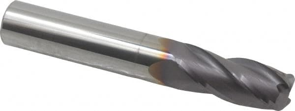 Niagara Cutter - 7/16", 4 Flute, Single End, Solid Carbide, 0.09" Corner Radius End Mill - 2-3/4" OAL, 30° Helix, Right Hand Flute, 1" LOC, Right Hand Cut - Benchmark Tooling