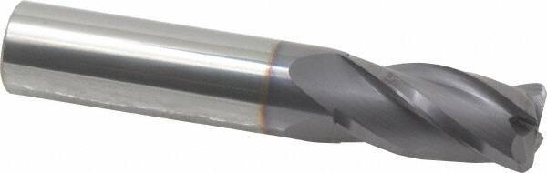 Niagara Cutter - 5/8", 4 Flute, Single End, Solid Carbide, 0.09" Corner Radius End Mill - 3-1/2" OAL, 30° Helix, Right Hand Flute, 1-1/4" LOC, Right Hand Cut - Benchmark Tooling