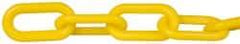 PRO-SAFE - 100' Long x 2" Wide Plastic Chain - Yellow - Benchmark Tooling