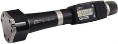 Fowler - 20 to 50mm, 80mm Gage Depth, 0.001mm Resolution, Ratchet Stop Thimble, Electronic Inside Hole Micrometer Set - Accurate to 0.004mm, 3 Heads, 3 Contact Points, 2 Setting Rings, Data Output - Benchmark Tooling