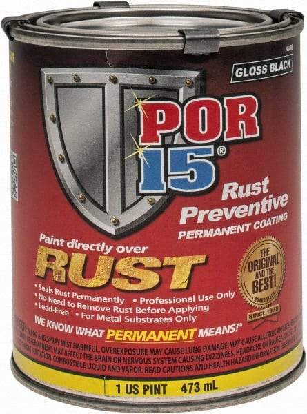 POR-15 - 1 Pint, Black, Rust Preventative Paint - Comes in Can - Benchmark Tooling