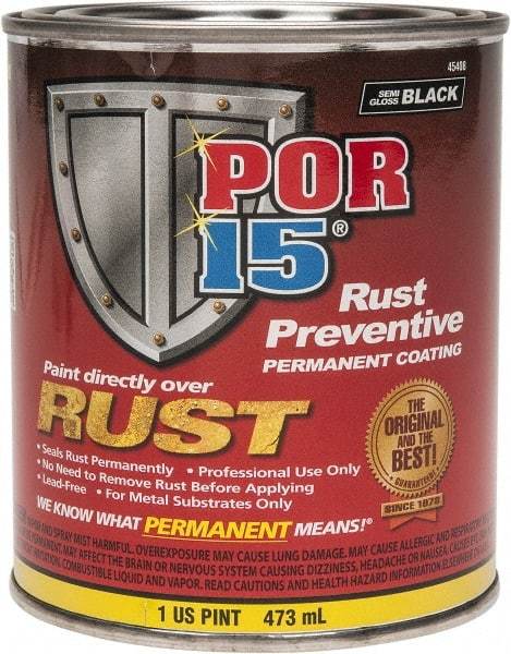 POR-15 - 1 Pint, Semi Gloss Black, Rust Preventative Paint - Comes in Can - Benchmark Tooling