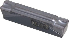 Kennametal - 400G GMP Grade KC5010, 4mm Cutting Width Carbide Grooving Insert - 3.5mm Max Depth of Cut, Neutral, 0.8mm Corner Radius, TiAlN Finish - Benchmark Tooling