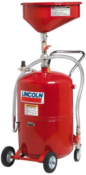 Lincoln - Oil Drain Containers Type: Pressurized Evacuation Drain w/Casters Container Size: 20 Gal. - Benchmark Tooling