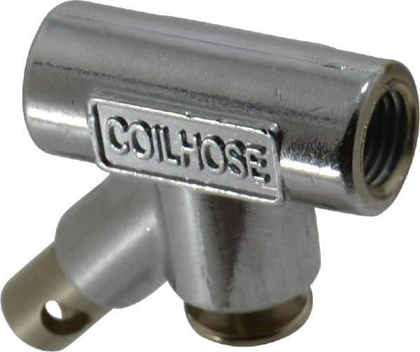 Coilhose Pneumatics - 150 Max psi Standard Safety Inline Blow Gun - 1/4 NPT, 3/4" Tube Length, Chrome Plated Zinc - Benchmark Tooling