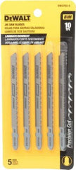 DeWALT - 4" Long, 10 Teeth per Inch, Cobalt Jig Saw Blade - Toothed Edge, 1/4" Wide x 0.06" Thick, T-Shank - Benchmark Tooling