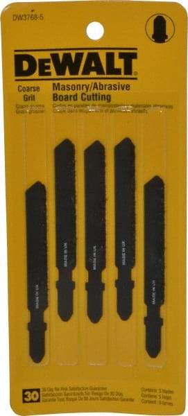 DeWALT - 3" Long, Carbide Grit Jig Saw Blade - Continuous Edge, 0.3" Wide x 0.06" Thick, T-Shank - Benchmark Tooling