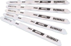 DeWALT - 3" Long, 24 Teeth per Inch, High Carbon Steel Jig Saw Blade - Toothed Edge, 0.3" Wide x 0.035" Thick, T-Shank - Benchmark Tooling