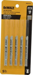 DeWALT - 3" Long, 18 Teeth per Inch, High Carbon Steel Jig Saw Blade - Toothed Edge, 0.3" Wide x 0.0313" Thick, U-Shank - Benchmark Tooling