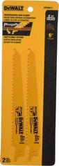 DeWALT - 6" Long, Bi-Metal Reciprocating Saw Blade - Tapered Profile, 6 TPI, Toothed Edge, Universal Shank - Benchmark Tooling