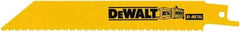 DeWALT - 6" Long, Bi-Metal Reciprocating Saw Blade - Straight Profile, 10 to 14 TPI, Toothed Edge, Universal Shank - Benchmark Tooling