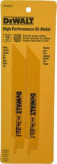 DeWALT - 6" Long x 3/4" Thick, Bi-Metal Reciprocating Saw Blade - Straight Profile, 10 TPI, Toothed Edge, Universal Shank - Benchmark Tooling