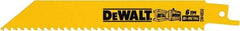 DeWALT - 6" Long, Bi-Metal Reciprocating Saw Blade - Straight Profile, 6 TPI, Toothed Edge, Universal Shank - Benchmark Tooling