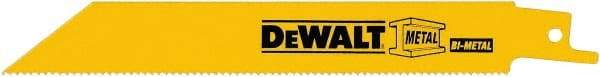 DeWALT - 4" Long, Bi-Metal Reciprocating Saw Blade - Straight Profile, 14 TPI, Toothed Edge, Universal Shank - Benchmark Tooling