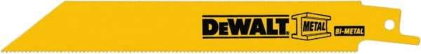 DeWALT - 6" Long, Bi-Metal Reciprocating Saw Blade - Straight Profile, 18 TPI, Toothed Edge, Universal Shank - Benchmark Tooling