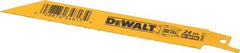 DeWALT - 6" Long x 3/4" Thick, Bi-Metal Reciprocating Saw Blade - Straight Profile, 24 TPI, Toothed Edge, Universal Shank - Benchmark Tooling