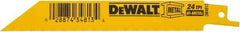 DeWALT - 6" Long, Bi-Metal Reciprocating Saw Blade - Straight Profile, 24 TPI, Toothed Edge, Universal Shank - Benchmark Tooling