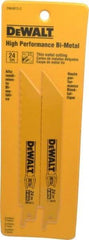 DeWALT - 6" Long x 3/4" Thick, Bi-Metal Reciprocating Saw Blade - Straight Profile, 24 TPI, Toothed Edge, Universal Shank - Benchmark Tooling