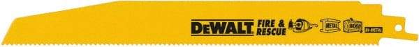 DeWALT - 6" Long, Bi-Metal Reciprocating Saw Blade - Straight Profile, 10 TPI, Toothed Edge, Universal Shank - Benchmark Tooling