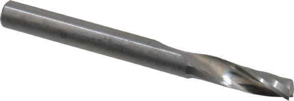 Onsrud - 3/16" Cutting Diam x 5/8" Length of Cut, 1 Flute, Upcut Spiral Router Bit - Uncoated, Right Hand Cut, Solid Carbide, 2" OAL x 3/16" Shank Diam, Single Edge, 21° Helix Angle - Benchmark Tooling