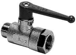 Legris - 3/8" Pipe, Brass Standard Ball Valve - 1 Piece, Inline - One Way Flow, MBSPP x FBSPP Ends, Lever Handle, 580 WOG - Benchmark Tooling