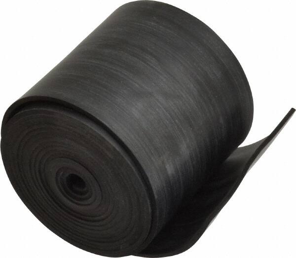Made in USA - 1/16" Thick x 2" Wide x 60" Long, Plain Backed Buna-N Rubber Strip - Stock Length, 60 Shore A Durometer, 2,500 psi Tensile Strength, -20 to 170°F, Black - Benchmark Tooling