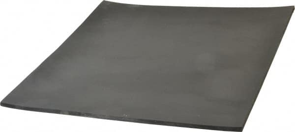 Made in USA - 12" Long, 12" Wide, 1/4" Thick, Buna-N Rubber Foam Sheet - 50 to 60 Durometer, Black, -20 to 180°F, 2,500 psi Tensile Strength, Plain Backing, Stock Length - Benchmark Tooling